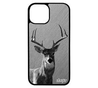 utaupia Coque en Silicone pour iPhone 13 cerf cervide Faon Etui biche Bumper Effet Design Brame Foret 4G Dessin Gris de Protection Animaux