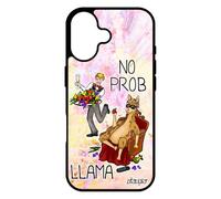 utaupia Coque en Silicone pour iPhone 17 Drole no Prob Lama Jaune Llama Comique Motif Texte Noir Solide Dessin Cartoon de Protection