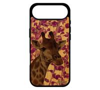 utaupia Coque Girafe pour iPhone 17 Air Vrai Bois Silicone Design Cover Antichoc Animal Animaux tacheté Afrique de Protection Plante Rose