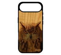 utaupia Coque Hibou pour iPhone 17 Air Bois Silicone Animaux Marron Solide Design Originale de Protection Rigide Chouette Animal frêne