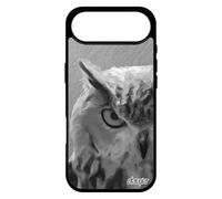 utaupia Coque Hibou pour iPhone 17 Air Silicone Effet Telephone Animal Animaux Chouette Texture personnalisé Design Gel de Protection Gris