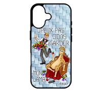 utaupia Coque Humour j'peux Pas j'dois Garder Mon Lama pour iPhone 17 Silicone Noir Cartoon Texte Comique Animaux Je BD Rigide Telephone de