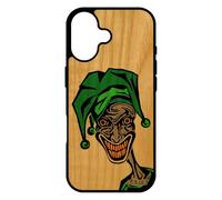 utaupia Coque Joker pour iPhone 17 Bois Silicone Etui Bumper Comics Visage Vert Clown Bande dessinée Design Antichoc Motif Humour 4G