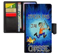 utaupia Coque jpeux Pas J'Ai Chasse Telephone pour Apple iPhone 11 Pro Rabat Solide Bleu Antichoc Homme Mobile Chasseur PU de Protection Original