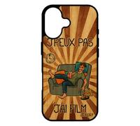 utaupia Coque j'peux Pas J'Ai Film pour iPhone 17 Vrai Bois Silicone Texte Comique 7e Art Bumper jpeux Dessin animé Drole Cinema Tele
