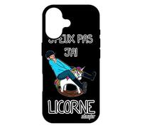 utaupia Coque j'peux Pas J'Ai Licorne pour iPhone 17 Silicone Humoristique Etui Unique Comique Cheval Humour Aluminium Drole Telephone Noir
