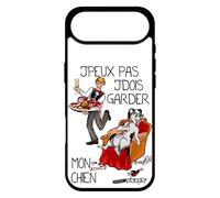 utaupia Coque j'peux Pas j'dois Garder Mon Chien pour iPhone 17 Air Silicone Je Antichoc Bande dessinée Chiot Texte Case Blanc Humour