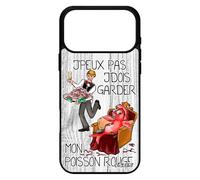 utaupia Coque j'peux Pas j'dois Garder Mon Poisson Rouge pour iPhone 17 Pro Max Silicone Antichoc Etui Texte Animaux Gris Telephone Humour