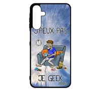utaupia Coque j'peux Pas Je Geek pour Samsung Galaxy A15 4G 5G Silicone Jeux Video Gamer Smartphone Bleu Case Drole Console Texte Made in France