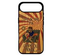utaupia Coque j'peux Pas y'a Coupe du Monde pour iPhone 17 Air Vrai Bois Silicone Sport Basketball Mobile Comique Rugby Humour Texte Je BD