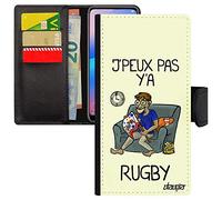 utaupia Coque j'peux Pas y'a Rugby pour Samsung A3 2016 Cuir Rabat Portefeuille Solide Portable XV de France Dessin Pochette Je Supporter Galaxy