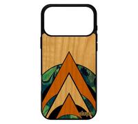 utaupia Coque marbre pour iPhone 17 Pro Max en Bois veritable Silicone Antichoc Pas Cher coloré Peinture Design Orange Motif 2000 Go Housse