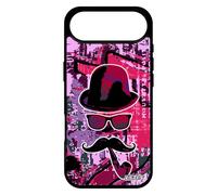 utaupia Coque Monsieur Moustache pour iPhone 17 Air Silicone Pipe Vintage Rose Peinture GRAF Lunette Mobile Housse Original Antichoc Fille