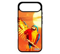 utaupia Coque Perroquet pour iPhone 17 Air Silicone Perruche Smartphone Portable Design Exotique Ciel couché de Soleil de Protection Orange