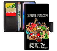 utaupia Coque pour Apple iPhone 13 Cuir Portefeuille j'peux Pas J'Ai Rugby Housse Telephone BD Coupe d'europe de Protection Smartphone Design PU