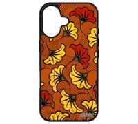 utaupia Coque pour Apple iPhone 16 Silicone Wax Housse coloré 256 Go Ethnique 4G Motif Fantaisie Orange Afrique Africain Noir Tissu Dessin de