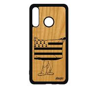 utaupia Coque pour Huawei P30 Lite Bois Silicone Drapeau Bretagne Breton Mobile Housse Portable Unique Foot Football Telephone Gwenn ha du Basket