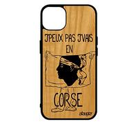 utaupia Coque pour iPhone 14 Bois Silicone j'peux Pas j'vais en Corse Etui Housse Smartphone Foot Basket Humour Drapeau Football corsicaApple