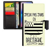 utaupia Coque pour iPhone 14 Portefeuille j'peux Pas j'vais en Bretagne Drapeau Breton Basket Original Rigide Region Telephone Gwenn ha du