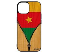 utaupia Coque pour iPhone 15 Bois Silicone Drapeau Cameroun camerounais Republique du Coupe d'afrique Unique Coupe du Monde Case Foot 4GApple