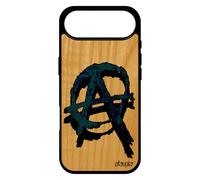 utaupia Coque pour iPhone 17 Air Bois Silicone Anarchie Anarchy Graff Bumper Revolution Housse Gothique 4G Telephone Tattoo Street Art Bleu
