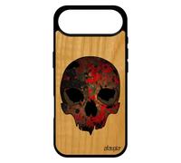 utaupia Coque pour iPhone 17 Air Bois Silicone Crane Halloween Rouge Emo de Protection Tete de Mort Peinture Metal Hardrock Mobile TPU Etui