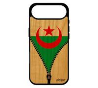 utaupia Coque pour iPhone 17 Air Bois Silicone Drapeau Algerie algerien Basket Coupe d'afrique Foot Antichoc Can Etui Made in France