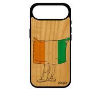 utaupia Coque pour iPhone 17 Air Bois Silicone Drapeau Cote D'Ivoire ivoirien Foot Coupe d'afrique Coupe du Monde Etui Can Basket Football
