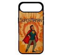 utaupia Coque pour iPhone 17 Air Bois Silicone Super Maman BD Humour personnalisé Cadeau Fete des Meres Heros Design Humoristique Enfant de
