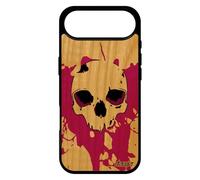 utaupia Coque pour iPhone 17 Air Bois Silicone Tete de Mort Crane Fantastique Rose Enfer Squelette Halloween Dessin Old School Noir Rigide