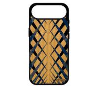 utaupia Coque pour iPhone 17 Air Bois veritable Silicone Design Carreau Tartan Bleu Cadeau Carre Geometrie Motif Etui Smartphone Fond Effet