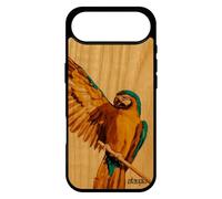 utaupia Coque pour iPhone 17 Air en Bois et Silicone Perroquet Jolie Perruche 512 Go Etui Animal Smartphone Design Portable Animaux Oiseau
