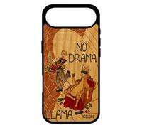 utaupia Coque pour iPhone 17 Air en Bois Silicone Humour no Drama Lama Drole dramallama Antichoc Cartoon Marron Llama Bumper BD Noir Texte