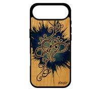 utaupia Coque pour iPhone 17 Air en Bois Silicone Infini Love Peinture Fille Amour Cadeau Saint Valentin Portable Coeur Design eternel