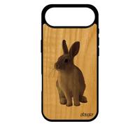 utaupia Coque pour iPhone 17 Air en Bois Silicone Lapin Nain Smartphone Gris Mignon de Protection Design Jolie Case Animal Nature de paques
