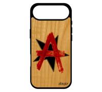 utaupia Coque pour iPhone 17 Air en Bois veritable et Silicone Anarchie Noir Smartphone Noir Graff Revolution Telephone Made in France
