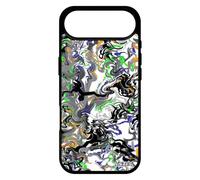 utaupia Coque pour iPhone 17 Air en Silicone marbre Gris Effet Fond Motif Telephone Forme ondulé Portable Peinture personnalisé Noir Cover