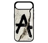 utaupia Coque pour iPhone 17 Air Silicone Anarchie Graffiti Homme Symbole personnalisé Fissure Rebelle cassé Metal tag Noir Justice Etui de