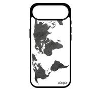 utaupia Coque pour iPhone 17 Air Silicone Carte Monde Jolie Motif planete Telephone Gris Terre Globe Case Portable Effet Atlas Souple Pays