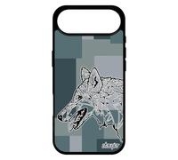 utaupia Coque pour iPhone 17 Air Silicone Loup Tribal Chien carré Etui Caoutchouc azteque Hiver Gris Original Rigide Femme geometrique Cube