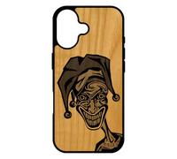 utaupia Coque pour iPhone 17 Bois Silicone Joker Comics Noir de Protection Design Humour Gris Bande dessinée Clown Telephone Motif Unique