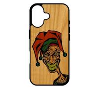 utaupia Coque pour iPhone 17 Bois Silicone Joker Smile BD Orange Dessin Telephone Bumper Drole Comics Clown Horreur Motif Smartphone