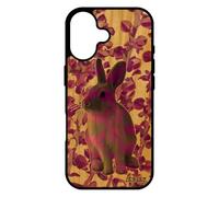 utaupia Coque pour iPhone 17 Bois Silicone Lapin lapine Case Rose Design Smartphone lièvre Etui Plante Nature de paques Motif Animaux