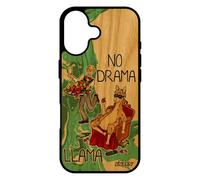 utaupia Coque pour iPhone 17 Bois Silicone no Drama Lama Llama Telephone Dessin Humour Noir dramalama Antichoc Texte Animal Mobile Vert de