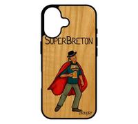 utaupia Coque pour iPhone 17 Bois Silicone Super Breton Drapeau Bretagne Drole Rouge Case Humour Telephone Comics Bande dessinée Etui Heros