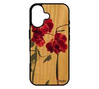 utaupia Coque pour iPhone 17 en Bois Silicone orchidée Fleur Mobile Gel Fantaisie Belle Peinture Floral Antichoc Rose Exotique Noir Amour