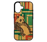 utaupia Coque pour iPhone 17 en Bois Silicone Panda Case Graphique Ethnique Vert geometrique Dessin Femme carré Portable Animaux Cover