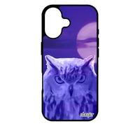 utaupia Coque pour iPhone 17 en Silicone Hibou Design Animal Ciel Oiseau TPU Chouette Lune Antichoc Telephone Portable Bleu Made in France