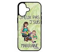 utaupia Coque pour iPhone 17 en Silicone Je Peux Pas j'suis Marraine Texte Drole Bumper Naissance Fille Vert jpeux Humour BD Case 4G Housse