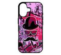 utaupia Coque pour iPhone 17 en Silicone Monsieur Moustache Chapeau Melon Peinture Caoutchouc GRAF Vintage Pipe Housse Made in France